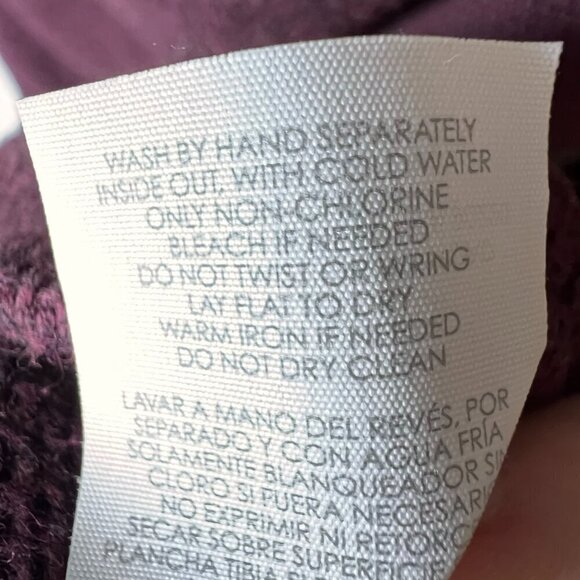 Cabi Sweater Womens Size Small Burgundy Port Fringe Knit Wrap 100% Cotton Fall - Picture 13 of 14